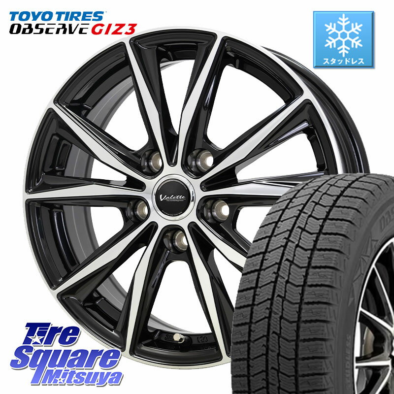 TOYO OBSERVE GIZ3 2024年〜2025年製 オブザーブ ギズ3 スタッドレス ミツヤ 225/55R17 HotStuff Valette Sting ヴァレット スティング ホイール 17インチ 17 X 7.0J +38 5穴 114.3 10系アルファード