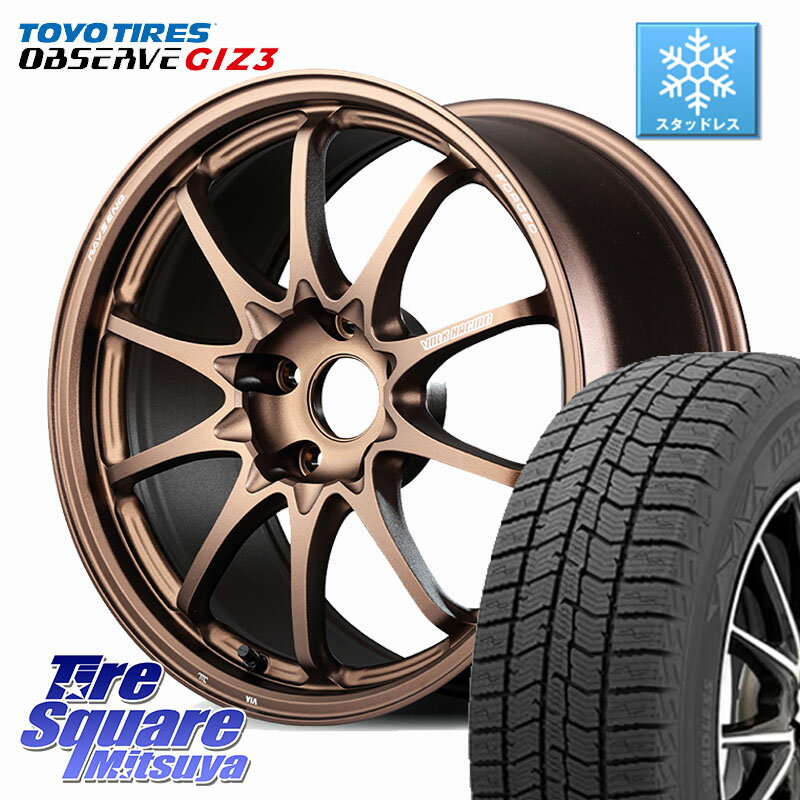 TOYO OBSERVE GIZ3 2024年〜2025年製 オブザーブ ギズ3 スタッドレス ミツヤ 215/50R18 RAYS 【欠品次回2~3月】 CE28N-plus VOLK RACING 鍛造 ホイール 18インチ 18 X 7.5J +48 5穴 114.3 60系プリウス ヤリスクロス CX-3
