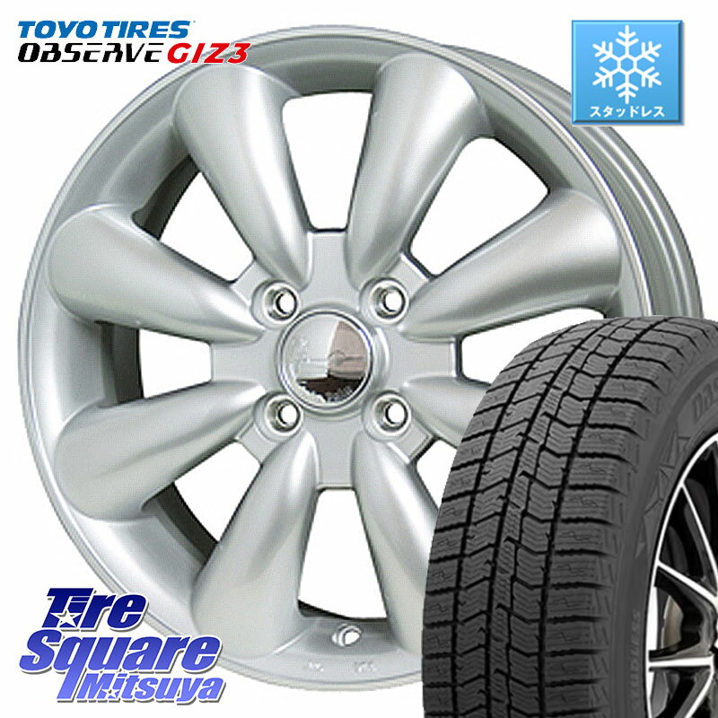 TOYO OBSERVE GIZ3 2024年製〜 オブザーブ ギズ3 スタッドレス ミツヤ 165/55R14 HotStuff ララパーム KC-8 lala Palm KC8 SIL ホイール 14インチ 14 X 4.5J +43 4穴 100 ハイゼット アゲトラCustom車用※軽自動車専用ホイール※