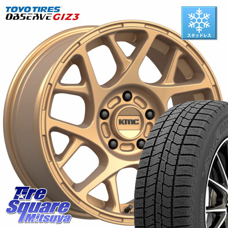 TOYO OBSERVE GIZ3 2024年〜2025年製 オブザーブ ギズ3 スタッドレス ミツヤ 215/55R17 KMC KM708 BULL..