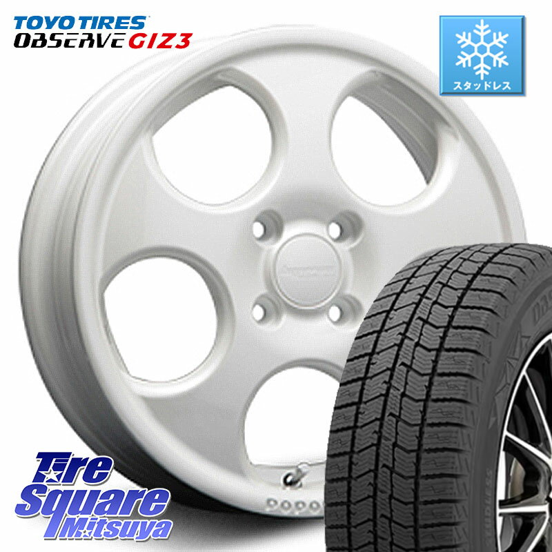 TOYO OBSERVE GIZ3 2024年製〜 オブザーブ ギズ3 スタッドレス ミツヤ 165/55R14 MLJ hyperion POPORO ポポロ ホイール 14インチ 14 X 4.5J +45 4穴 100 ハイゼット アゲトラCustom車用※軽自動車専用ホイール※
