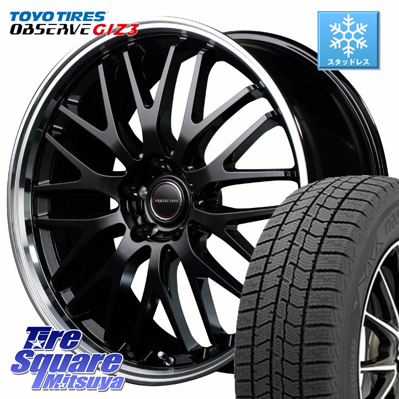 TOYO OBSERVE GIZ3 2024年〜2025年製 オブザーブ ギズ3 スタッドレス ミツヤ 225/45R18 MANARAY MID VERTEC ONE EXE10 ホイール 18インチ 18 X 8.0J +42 5穴 114.3 プリウスアルファ リーフ