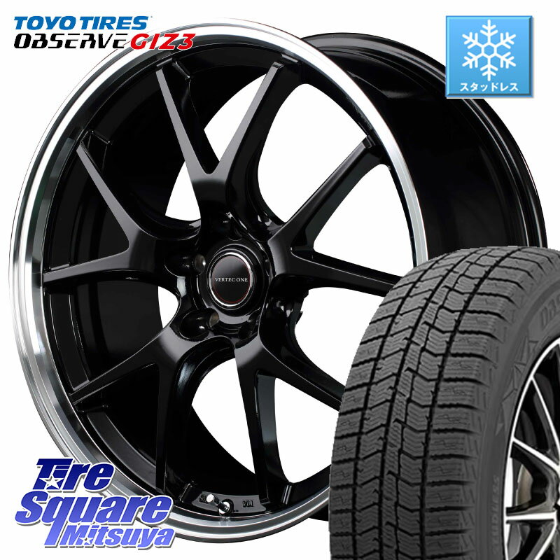 TOYO OBSERVE GIZ3 2024年〜2025年製 オブザーブ ギズ3 スタッドレス ミツヤ 225/45R18 MANARAY MID VERTEC ONE EXE5 ホイール 18インチ 18 X 8.0J +42 5穴 114.3 プリウスアルファ リーフ