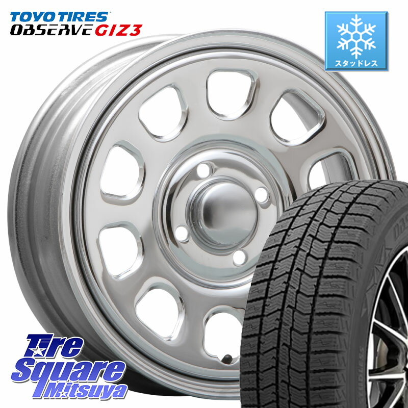TOYO OBSERVE GIZ3 2024年製〜 オブザーブ ギズ3 スタッドレス ミツヤ 165/55R14 MLJ デイトナ SS DAYTONA SS CR 4H 14インチ 14 X 5.0J +42 4穴 100 ハイゼット アゲトラCustom車用※軽自動車専用ホイール※