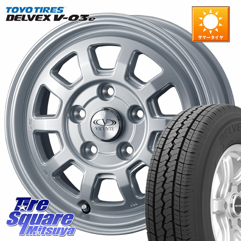 WEDS 【欠品次回01月中旬】 40112 ヴィセンテ06 VICENTE-06 TL シルバー 13 X 5.0J +45 5穴 114.3 TOYOTIRES トーヨー DELVEX V-03e V03e サマータイヤ 165/80R13 94*93
