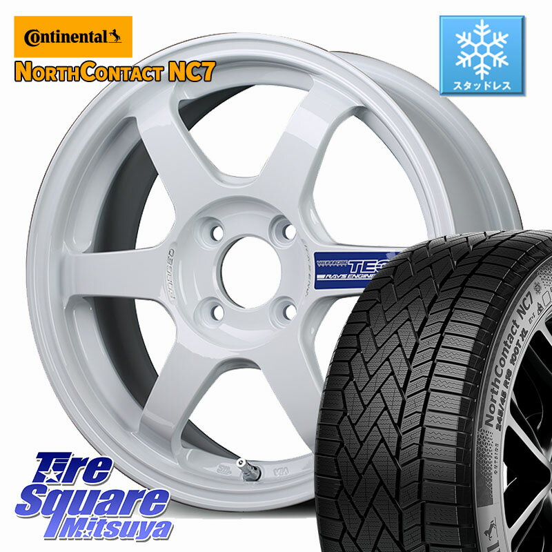コンチネンタル NorthContact NC7 スタッドレス ミツヤ 正規品 195/65R15 RAYS TE37 GRAVEL2 VOLK RACING 鍛造 ホイール 15インチ 15 X 6.0J +40 4穴 100 E13オーラ