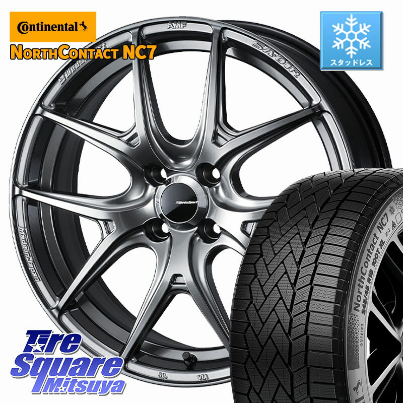 コンチネンタル NorthContact NC7 スタッドレス ミツヤ 正規品 175/65R15 WEDS WedsSport SA-01R ホイール 15インチ 15 X 6.0J +48 4穴 100 GR・GS系フィット クロスビー