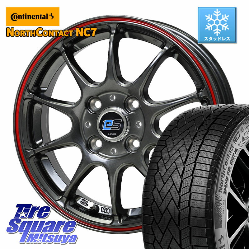 コンチネンタル NorthContact NC7 スタッドレス ミツヤ 正規品 185/60R15 HotStuff G・SPEED es-01 ホイール 15インチ 15 X 5.5J +43 4穴 100 アクア 160系カローラフィールダー ヤリス GR・GS系フィット 130系ヴィッツ