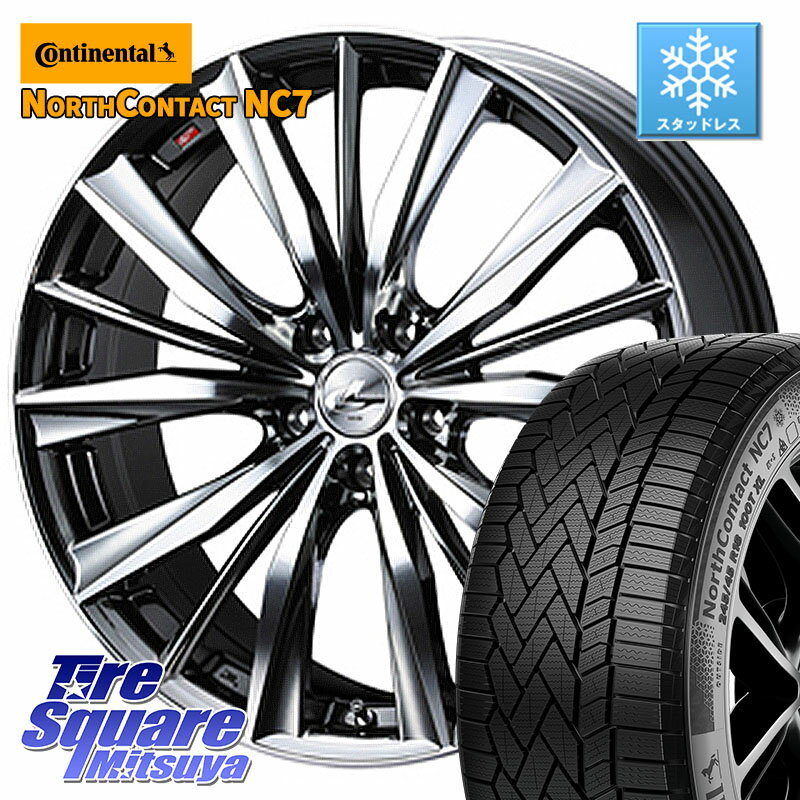 コンチネンタル NorthContact NC7 スタッドレス ミツヤ 正規品 225/45R18 WEDS 33281 レオニス VX BMCMC ウェッズ Leonis ホイール 18インチ 18 X 8.0J +42 5穴 114.3 プリウスアルファ リーフ