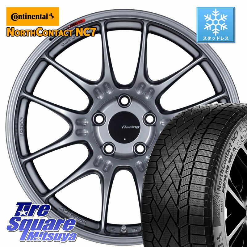 コンチネンタル NorthContact NC7 スタッドレス ミツヤ 正規品 225/45R18 ENKEI エンケイ RACING GTC02 シルバー ホイール 18インチ 18 X 7.5J +48 5穴 100
