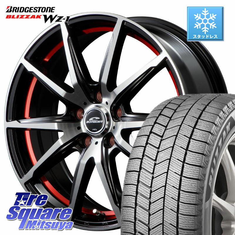 ブリヂストン BLIZZAK WZ-1 WZ1 2025年製 ブリザック スタッドレス ミツヤ 215/70R16 MANARAY MID SCHNEIDER シュナイダー RX02 RED 16インチ 16 X 6.5J +48 5穴 114.3 SK系フォレスター