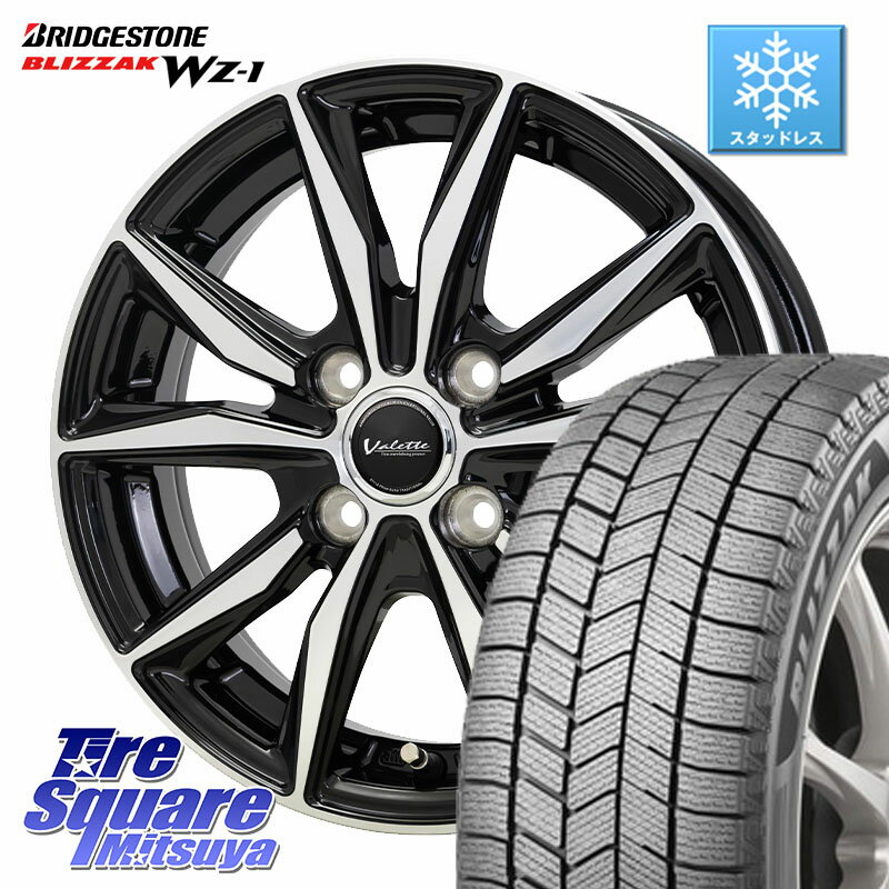 ブリヂストン BLIZZAK WZ-1 WZ1 2025年製 ブリザック スタッドレス ミツヤ 165/70R14 HotStuff Valette Sting ヴァレット スティング ホイール 14インチ 14 X 4.5J +45 4穴 100 Mx27/37/47Sソリオ・デリカD2 ハスラー MAx6S系ソリオ