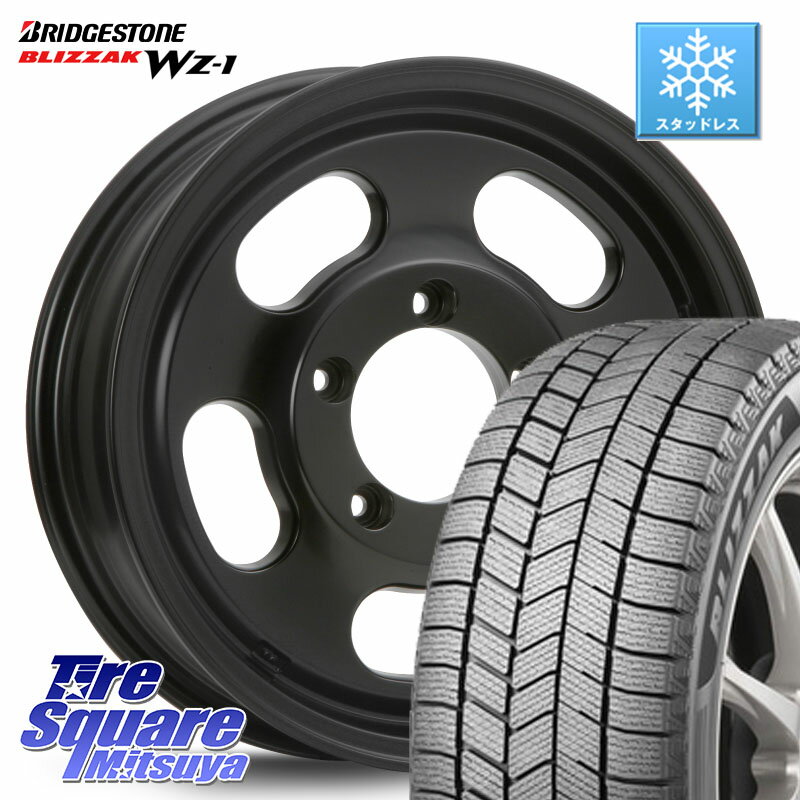 ブリヂストン BLIZZAK WZ-1 WZ1 2025年製 ブリザック スタッドレス ミツヤ 175/80R16 MLJ XTREME-J D SLOT D-SLOT Dスロット サテンブラック ホイール 4本 16インチ 16 X 5.5J +22 5穴 139.7 ジムニー