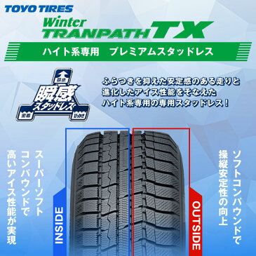 【6/20はエントリーで最大P28倍】 【2本以上からの販売】TOYO ウィンター トランパス TX 軽自動車 スタッドレスタイヤ 165/55R15 1本価格 タイヤのみ スタッドレスタイヤ 15インチ