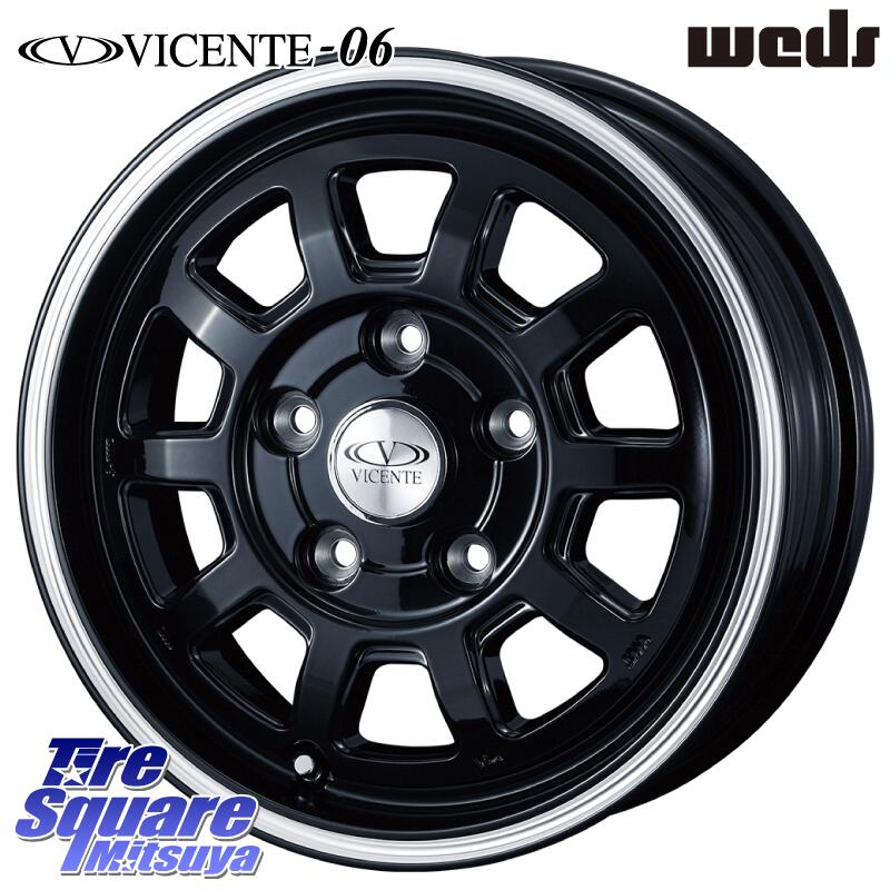 WEDS 40117 ヴィセンテ06 VICENTE-06 NV ブラックポリッシュ NV200/デリカD:3専用 14 X 5.0J(JWL-T) +43 4穴 114.3 ホイールのみ 4本価格