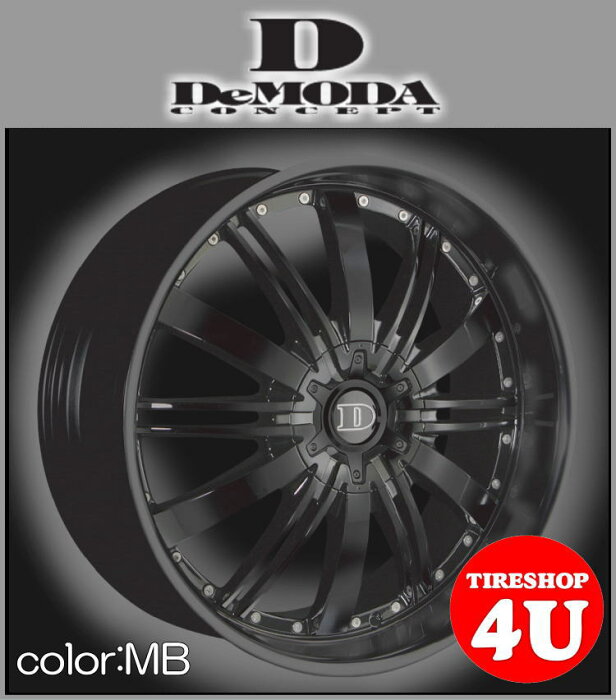 20インチDeMODA Absolute（ディモーダ アブソリュート） FJクルーザー 20×8.5J 6/139.7 ET20 マットブラック（MB)275/55R20 新品タイヤホイール4本セット価格 正規輸入品 JWL規格適合品