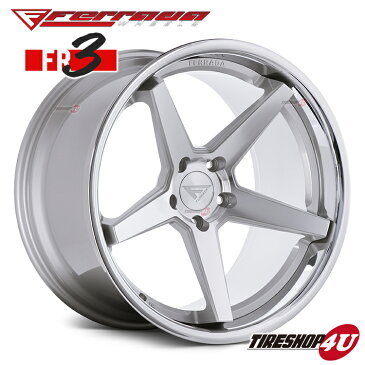 【72時間限定エントリー後ポイント最大4倍 19日9:59迄】20インチ Ferrada wheels FR3 20×9.0JPCD:5/108・5/112・5/114.3・5/120 color:マシンシルバー/SS クロームリップ 新品アルミホイール単品1本価格 フェラーダホイールズ コンケーブ