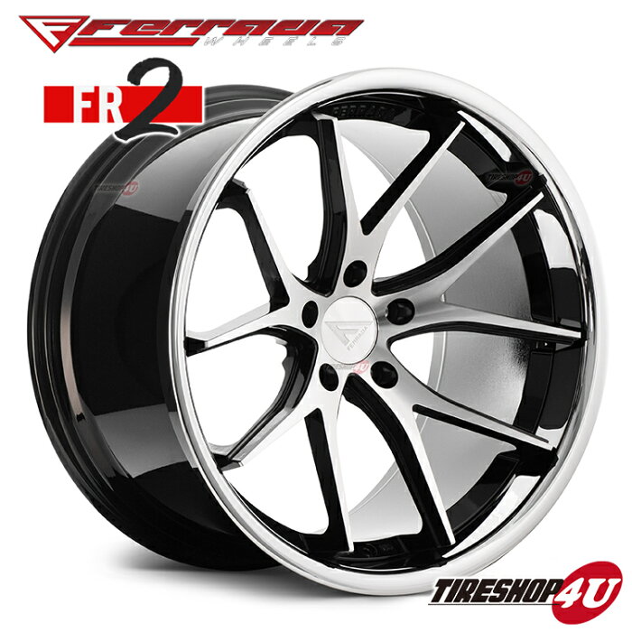 19インチ Ferrada wheels FR2 19×8.5JPCD:5/112・5/114.3・5/120 color:マシンブラック/SS クロームリップ 新品アルミホイール単品1本価格 フェラーダホイールズ コンケーブ