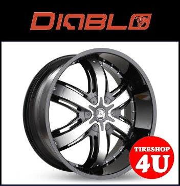 22インチDIABLO RAZOR 22×9.5J ET40 プラチナムブラック/クロームインサート265/35R22 シボレー トレイルブレイザー 新品タイヤホイール4本セット価格 JWL規格適合品 ディアブロ　レーザー