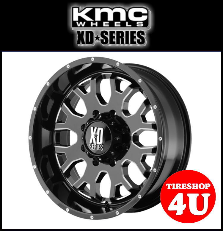 20インチKMC XD808 MENACE 20×9.0J　6/139.7 +18GROSS BLACK w MILLED ACCENTS KMC XD メナス FJクルーザー プラド（120・150） ハイラックスサーフ タコマ 新品アルミホイール1本価格