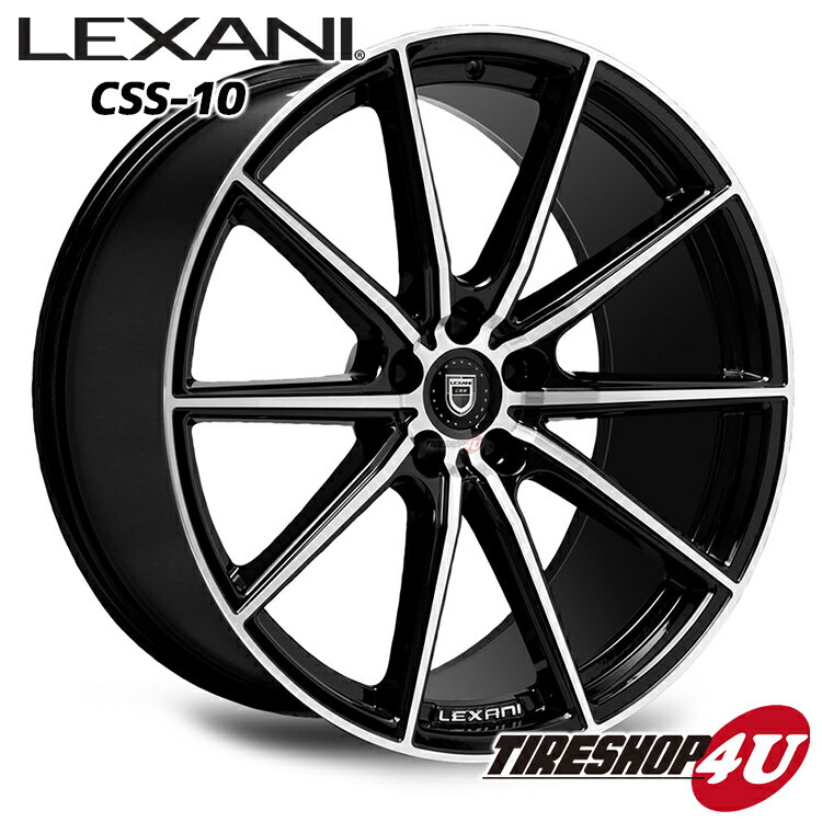 20インチLEXANI CSS-10（CSS-TEN) 新型ハリアー(60系）、ヴァンガード、CX-5、エクストレイル（T32） など 20×8.5J 5/114.3 ET40 GlossBlack/Machined245/45R20 ※当社指定輸入タイヤ新品タイヤホイール4本セット価格