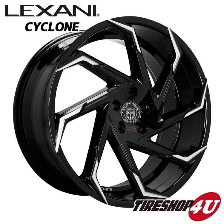 26インチLexani Cyclon（レクサーニ サイクロン） 26×10.0J グロスブラック/マシンチップキャデラック エスカレード（07y〜）、シボレー タホ/サバーバン（07y〜） 特選輸入タイヤタイヤ 295/30R26 新品タイヤホイールセット4本価格