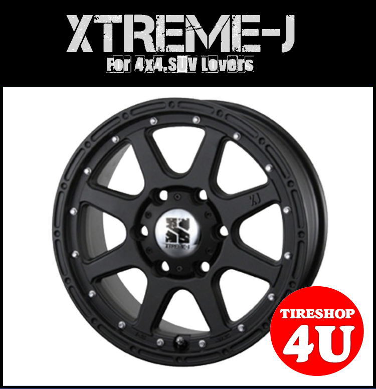 エクストリームJ XTREME-J 1775 17x7.5 6/139.7+25 ハブ径 106.1 マットブラック 艶無し黒 FJクルーザー パジェロ プラド サーフ