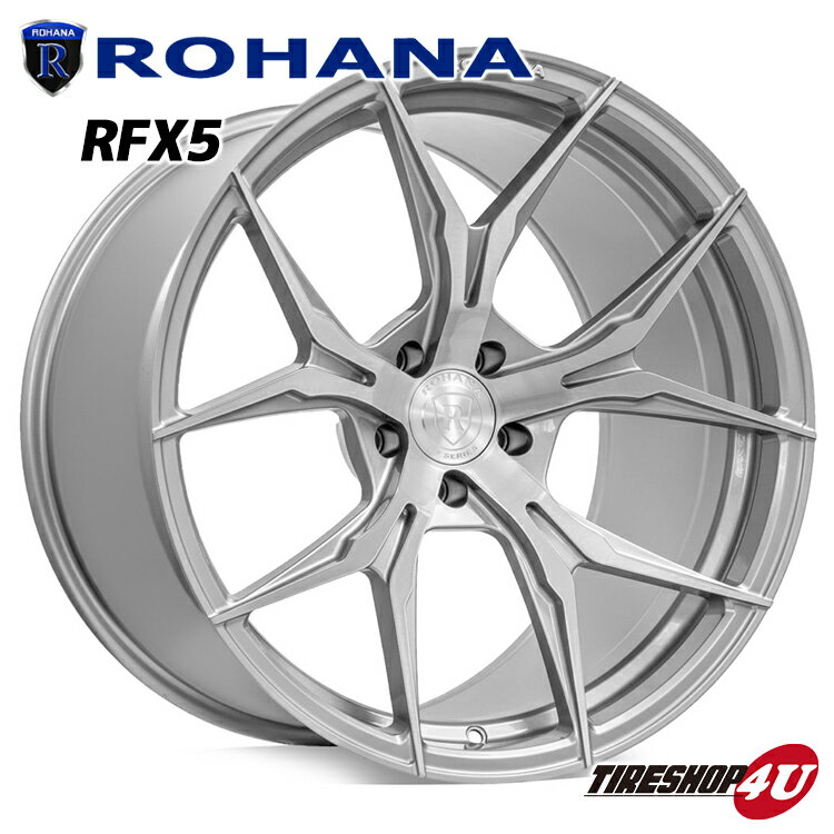 取付対象 22インチROHANA WHEELS RFX5（ロハナ） 60ハリアー、レクサス RX・NX、エクスプローラー 22×9.0J ET35 ブラッシュドチタニウム当社指定輸入タイヤ　265/30R22・265/35R22・265/40R22 新品タイヤホイール4本セット価格 コンケーブ