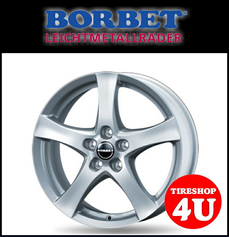 16インチBORBET typeF(ボルベット タイプF） 16×6.5J 4/98 35 ブリリアントシルバー アルファロメオ FIAT 取付ボルト ハブリング付属 新品アルミホイール1本価格 ☆1台分で送料無料☆