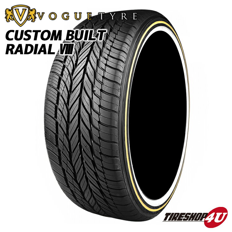 【取付対象】 2022年製 新品 VOGUE Custom Built Radial VIII 245/40R18 97V XL WG イエローリボン&ホワイトリボン ヴォーグタイヤ カスタムビルド 245/40-18 ホワイトレターよりCOOL 送料無料