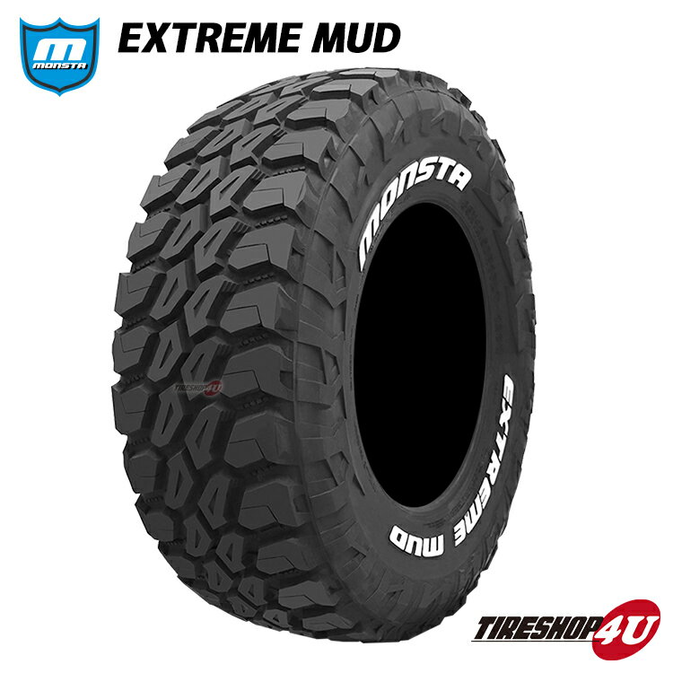 4本セット 2023年製 送料無料 新品 オフロードタイヤ MONSTA EXTREME MUD 33×12.50R17 120Q LT RWL サマータイヤ マッドタイヤ MT M/T モンスタ 33×12.5R17 33x12.50R17 ホワイトレター ko2/km2/km3/bfg/bfgoodrich のかわりに ブロックタイヤ 車