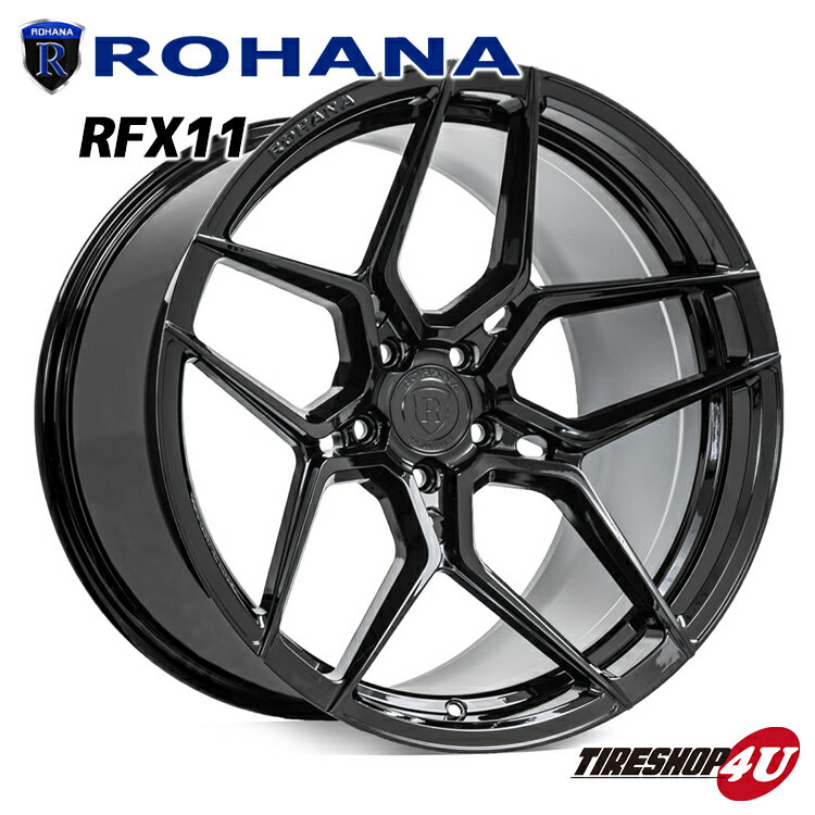 ROHANA RFX11 22×9.0J 5/115 +15 グロスブラック 新品 ロハナ 正規品 22インチ 22x9j フローフォーミング アルミホイール 1本価格 単体 クライスラー ダッジ など