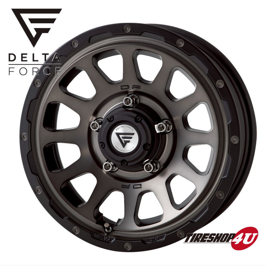 デルタフォース オーバル 16x6.0J 5/139.7 -5 CB 108.8φ マットスモークポリッシュ DELTA FORCE OVAL MAT SMOKE POLISH ホイール 1本価格 16 x 6.0J -5 5-139.7 hubφ108.8 MSP 6J スズキ ジムニーシエラ