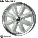 HOT STUFF LaLa Palm CUP2 14×4.5J 4/100 +45 パールホワイトリムポリッシュ BRIDGESTONE NEWNO 155/65R14 低燃費タイヤ hotstuff ララパーム カップ2 ブリヂストン タイヤホイール4本セット 新品 14インチ ワゴンR タント スペーシア N-BOX 軽自動車 など