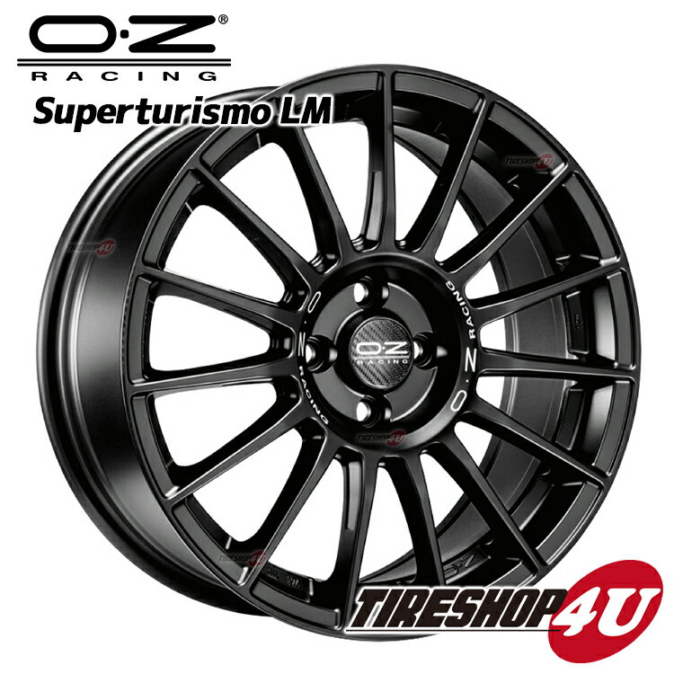 18インチ OZ SUPERTURISMO-LM スーパーツーリズモ-LM 18x7.5J 5/112 +50MB マットブラック 1875 VW ゴルフ 純正オーナメント移植 GOLF7不可 ・純正ボルト使用新品アルミホイール単品1本価格4本購入で送料無料