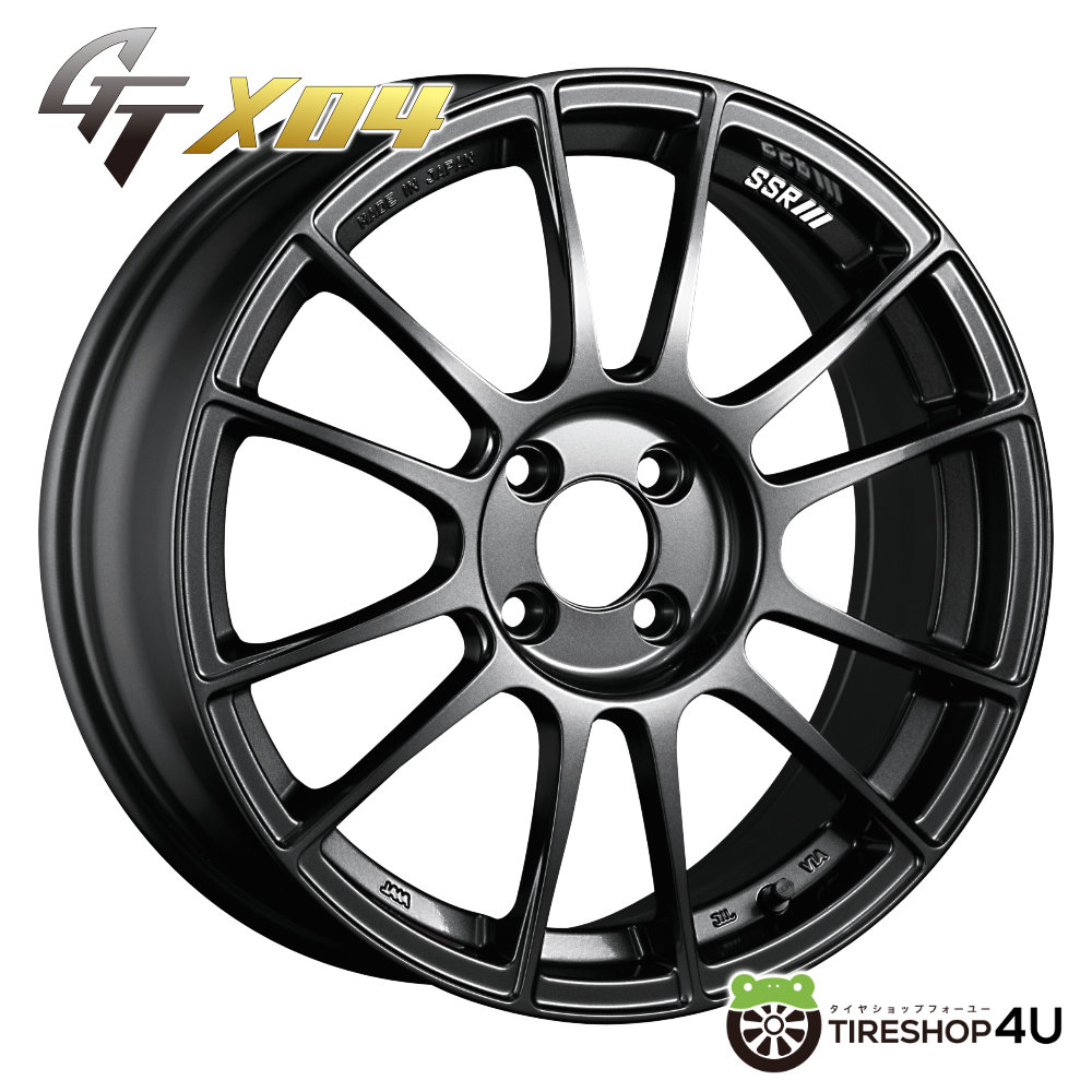 【最大P10倍】TANABE SSR GTX04 17x7.0J 4/100 +53 HUB73Φ ダークガンメタ FACE：STDエスエスアール タナベ新品アルミホイール1本価格 [4本購入で送料無料]