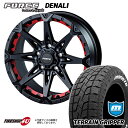 FORCE　DENALI 17X7.5J 5/127 +38　マットブラック レッドインサート付属 MONSTA　TERRAIN GRIPPER 285/70R17　ホワイトレター 新品 17インチ タイヤホイール 4本セット フォース デナリ モンスタ テレーングリッパー A/T Jeep ジープ ラングラー JL JK など