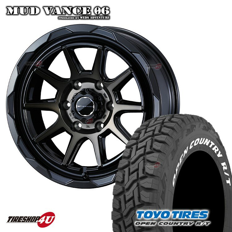 MUD VANCE 06 16X6.5J 6/139.7 +38 BLACK POLISH BRONZE-CLEAR TOYO OPEN COUNTRY R/T 215/65R16 109/107Q ホワイトレター ハイエース 200系 バン 新品 タイヤホイールセット 4本価格 マッドヴァンス MUDVANCE06 トーヨー オープンカントリー RT 16インチ