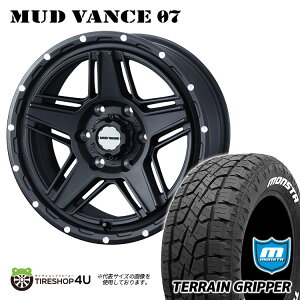 MUD VANCE 07 18X8.0J 6/139.7 +20 フルマットブラック MONSTA TERRAIN GRIPPER 265/60R18 ホワイトレター 新品 タイヤホイールセット 4本価格 18インチ 8J プラド ハイラックス ウェッズ マッドヴァンス モンスタ テレーングリッパー AT オフロード 取付対象