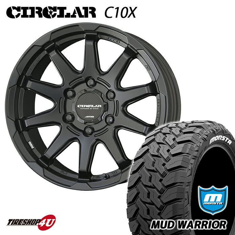 プラド FJクルーザー サーフ 17インチ 8J CIRCLAR C10X 17X8.0J 6/139.7 20 マットブラック MONSTA MUD WARRIOR 265/70R17 LT ホワイトレター 新品 タイヤホイールセット 4本価格 モンスタ マッドウォーリアー M/T 共豊 サーキュラー MANAGED BY ENKEI