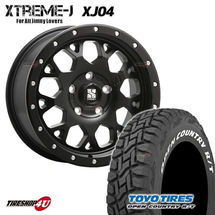 新品 タイヤホイール4本セット MLJ XTREME-J XJ04 16x8.0J 5/114.3 +18 8J サテンブラック TOYO OPEN COUNTRY R/T 235/70R16 ホワイトレター 16インチ エクストリームJ トーヨー オープンカントリー RT デリカD5 RAV4 など オーバーフェンダーサイズ