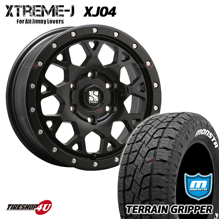 新品 タイヤホイール 4本セット プラド ハイラックス サーフ など MLJ XTREME-J XJ04 17X8.0J 6/139.7 +20 8J サテンブラック MONSTA TERRAIN GRIPPER 265/65R17 ホワイトレター 17インチ エクストリームJ モンスタ テレーングリッパー A/T オールテレーン