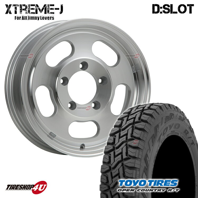 【取付対象】 XTREME-J D:SLOT 16X5.5J 5/139.7 +0 ポリッシュ TOYO OPEN COUNTRY R/T 215/70R16 ブラックレター MLJ エクストリームJ DSLOT トーヨー オープンカントリー RT 新品 16インチ タイヤホイール 4本セット ジムニーシエラ シエラ ワイド JB74 JB43