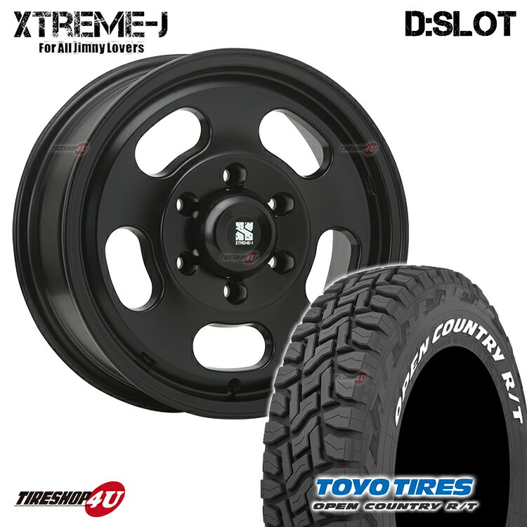 XTREME-J D:SLOT 16X6.5J 6/139.7 +38 サテンブラック TOYO OPEN COUNTRY R/T 215/65R16 109/107Q ホワイトレター MLJ エクストリームJ DSLOT トーヨー オープンカントリー RT バン用 新品 16インチ オフロードタイヤホイール 4本セット ハイエース 200系 など