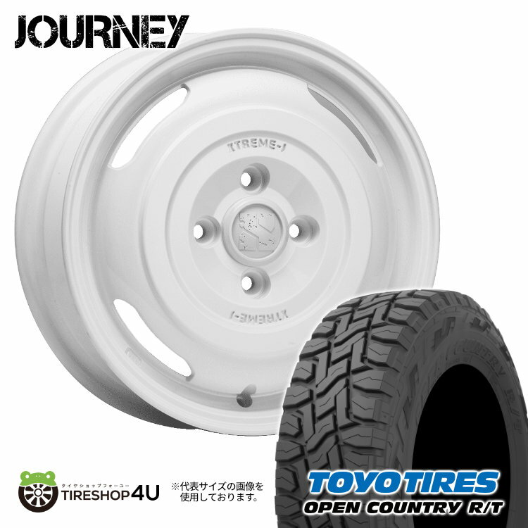 【取付対象】MLJ XTREME-J JOURNEY 14×4.5J 4/100 +43 グロスホワイトTOYO OPEN COUNTRY R/T 155/65R14 75Q オフロードタイヤホイール 4本セット 14インチ エムエルジェイ エクストリームJ ジャーニー【軽自動車】 14x4.5 トーヨー オープンカントリー RT