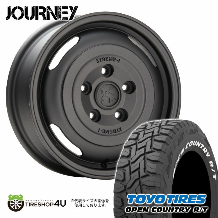 【取付対象】MLJ XTREME-J JOURNEY 14×5.0J 5/114.3 +48 ガンブラックTOYO OPEN COUNTRY R/T 165/80R14 97/95N LT WL ホワイトレター オフロードタイヤホイール 4本セット 14インチ エクストリームJ ジャーニー【タウンエース】 14x5J オープンカントリー