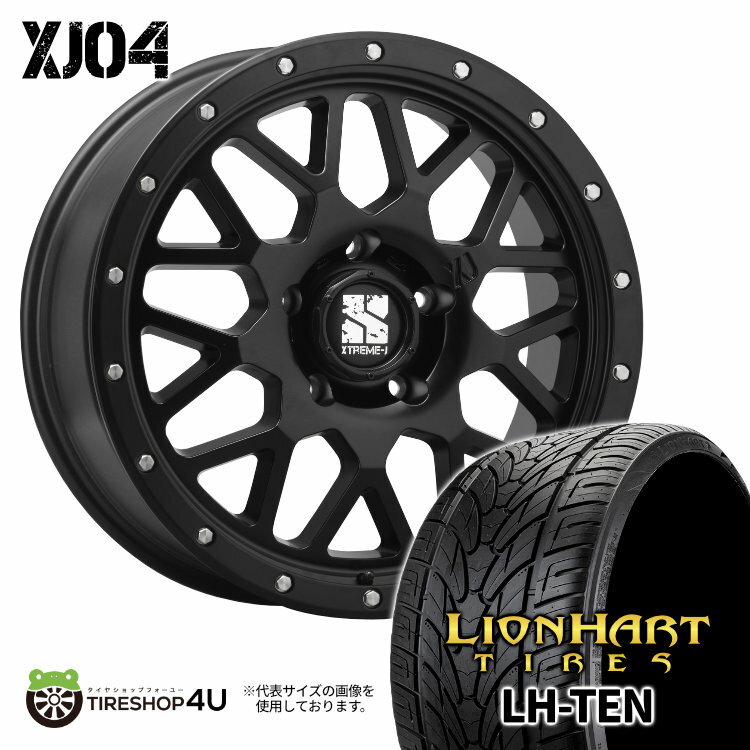 【取付対象】 MLJ XJ04 20×8.5J 5/127 35 SB サテンブラック LIONHART LH-TEN 275/55R20 117V XL サマータイヤホイール 4本セット 20インチ XTREME-J エクストリームJ ライオンハート おすすめ輸入タイヤ 【 ジープ ラングラー JL 】