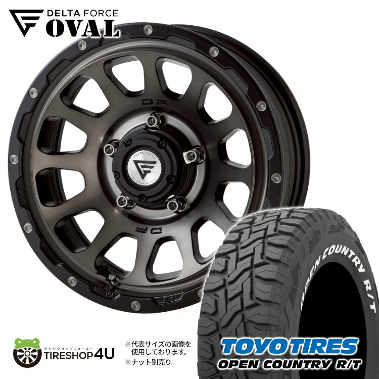  16インチ DELTA FORCE　OVAL 16x6J 5/139.7 -5　マットスモークポリッシュ TOYO　OPEN COUNTRY R/T 225/70R16　ホワイトレター デルタフォース オーバル トーヨー オープンカントリー RT タイヤホイール4本セット 6.0J ジムニーシエラ JB74W など