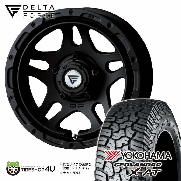 【取付対象】DELTA FORCE OVERLANDER 16×6J 5/139.7 -5 MB マットブラック YOKOHAMA GEOLANDAR X-AT G016 215/70R16 100/97Q LT サマータイヤホイール 4本セット 16インチ ジオランダー【ジムニーシエラ シエラ ワイド JB74W JB43W JIMNY SIERRA】