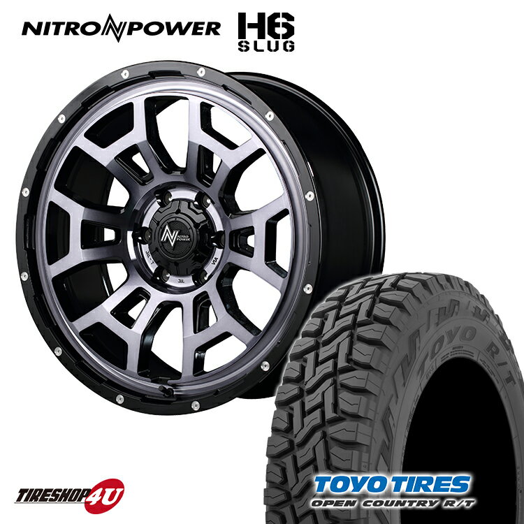 NITRO POWER H6 SLUG 16x6.5J 6/139.7 +48 ブラッククリア TOYO OPEN COUNTRY R/T 215/70R16 100Q ブラックレター 新品 タイヤホイールセット 4本価格 16インチ キャラバン NV350 ナイトロパワー H6 スラッグ トーヨー オープンカントリー RT